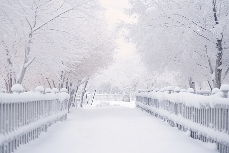 大雪风光户外寒冷摄影图