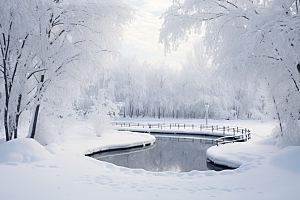 大雪风光景色寒冷摄影图