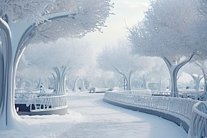 大雪风光户外冬季摄影图