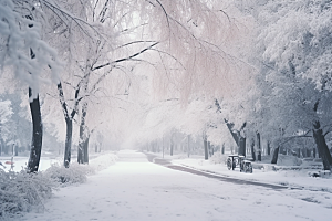 大雪风光冬季唯美摄影图