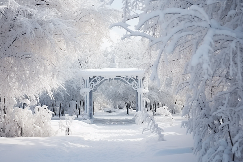 大雪风光唯美冬天摄影图