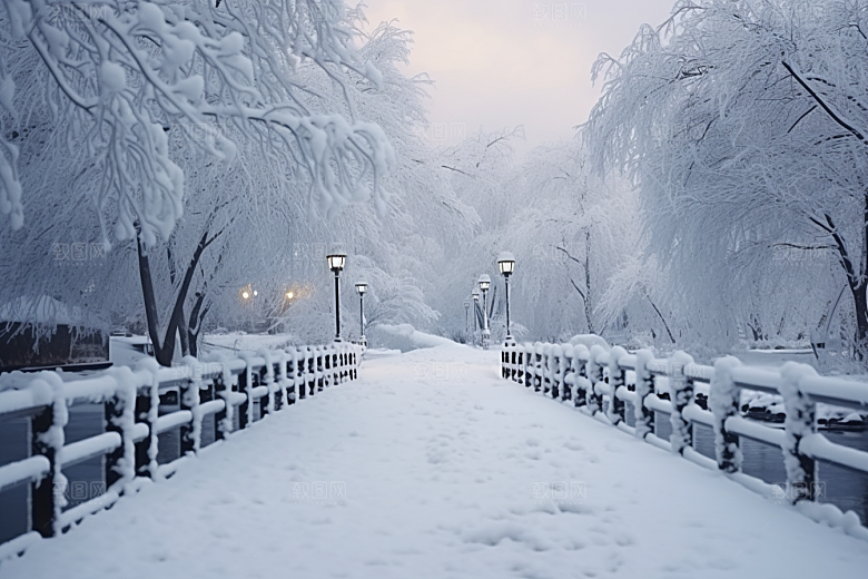 大雪风光冬季室外摄影图