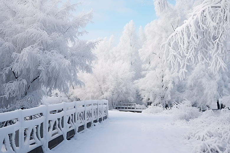 大雪风光户外寒冷摄影图