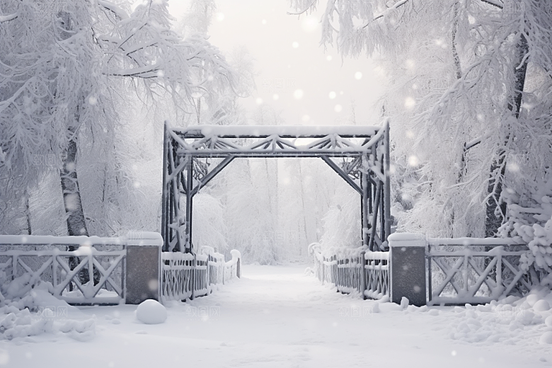 大雪风光自然唯美摄影图