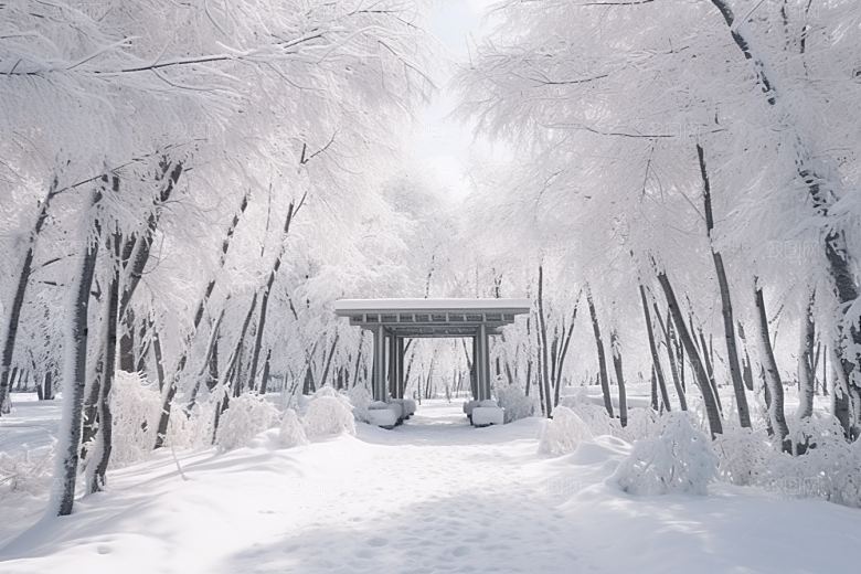 大雪风光高清环境摄影图