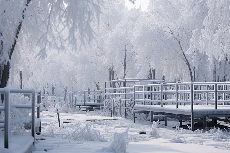 大雪风光自然冬季摄影图