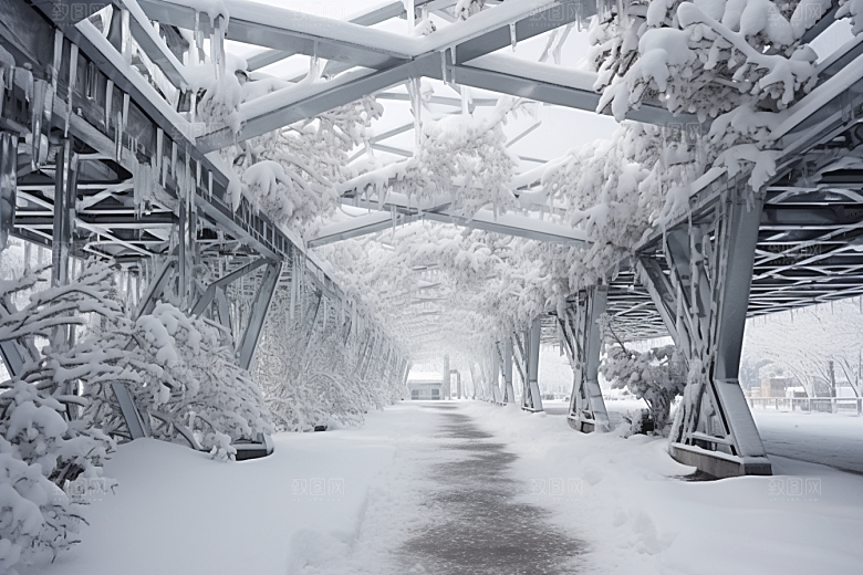 大雪风光自然景色摄影图