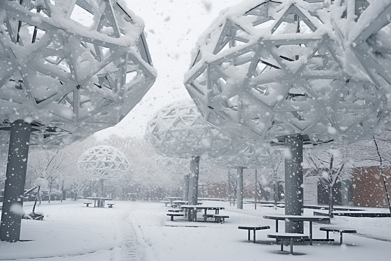 大雪风光自然冬季摄影图