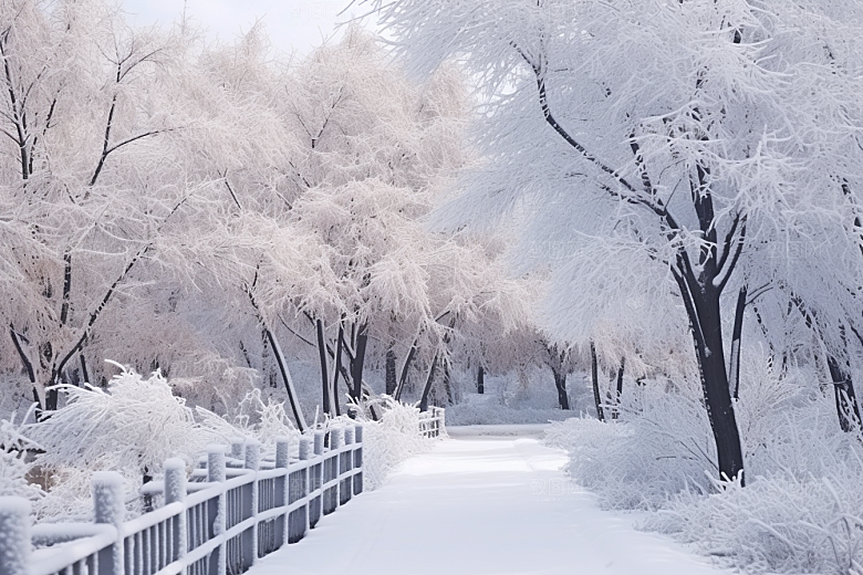 大雪风光室外冬天摄影图