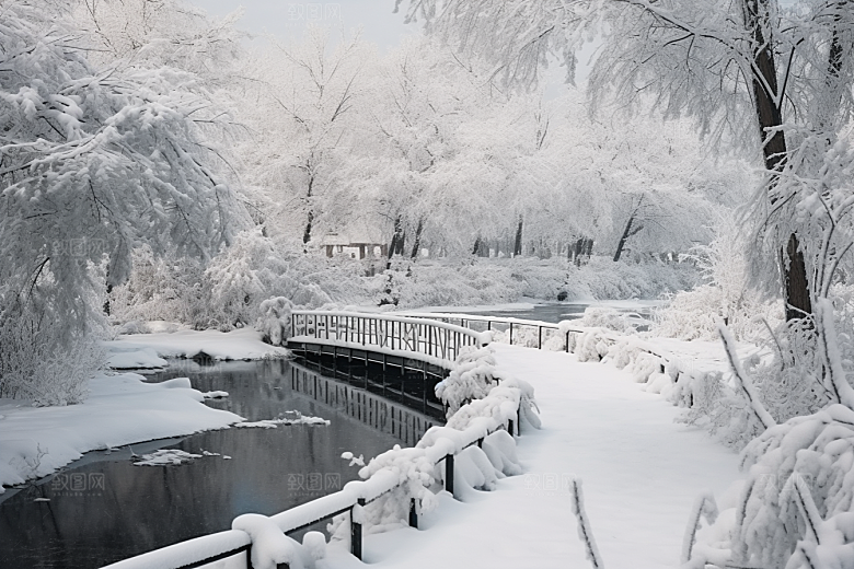 大雪风光景色冬季摄影图