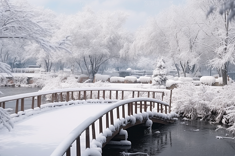 大雪风光自然冬季摄影图