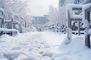 大雪风光景色自然摄影图