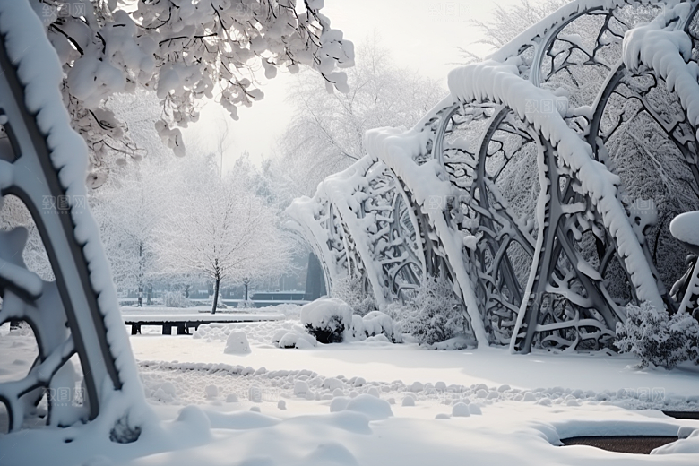 大雪风光景色唯美摄影图
