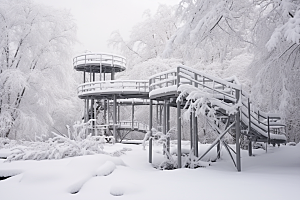 大雪风光寒冷环境摄影图