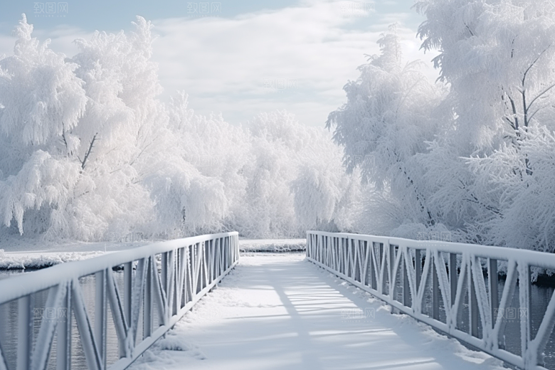 大雪风光自然景色摄影图