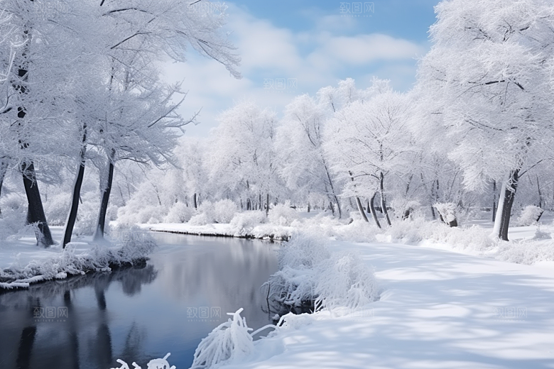 大雪风光冬天景色摄影图
