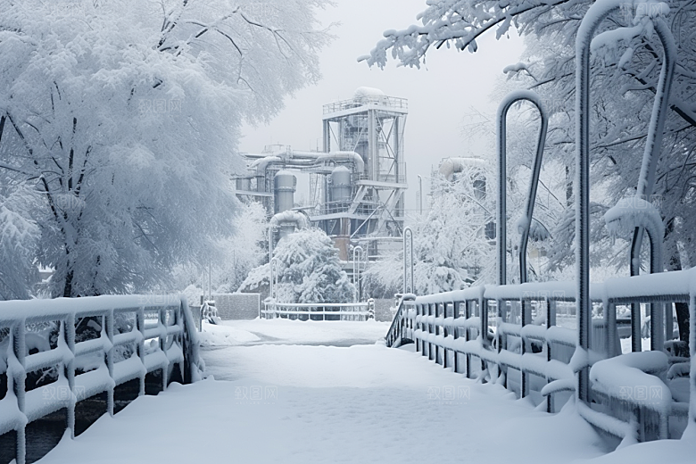 大雪风光寒冷冬季摄影图