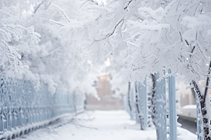 大雪风光寒冷冬天摄影图