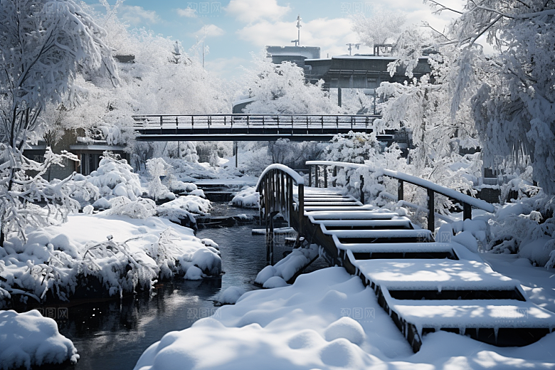大雪风光户外唯美摄影图