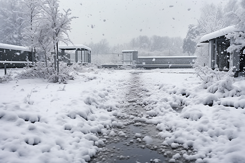 大雪风光环境寒冷摄影图