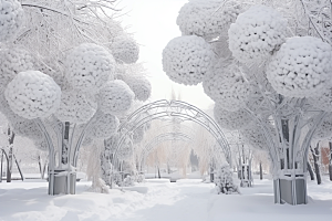 大雪风光自然景色摄影图