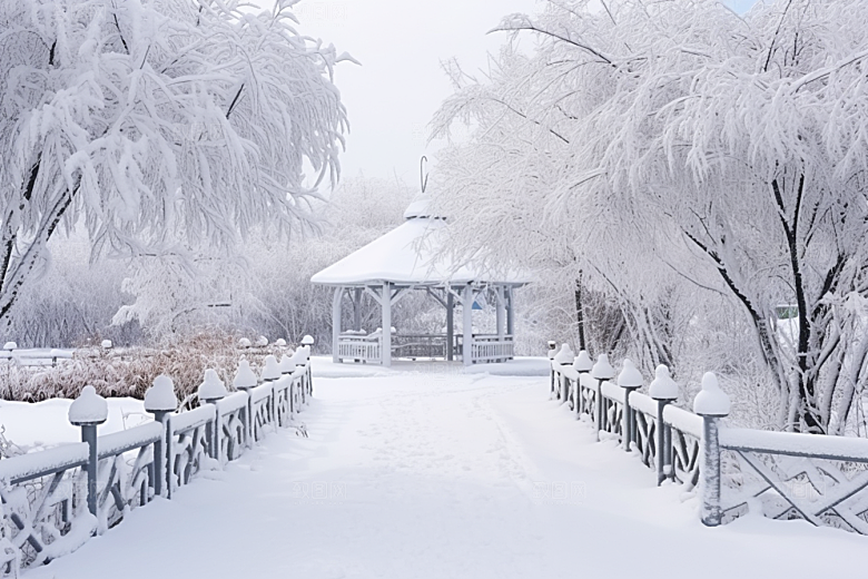 大雪风光景色户外摄影图