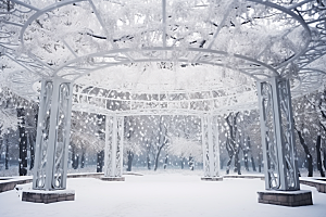 大雪风光唯美环境摄影图