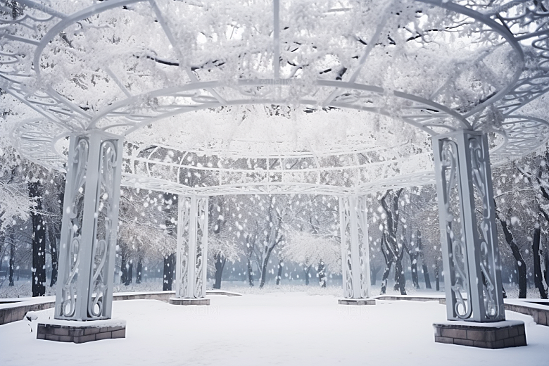大雪风光唯美环境摄影图