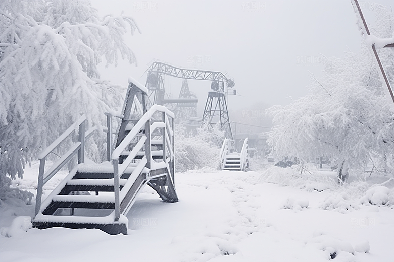 大雪风光室外冬天摄影图