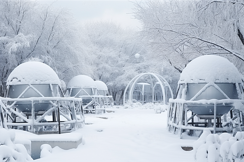大雪风光室外冬天摄影图