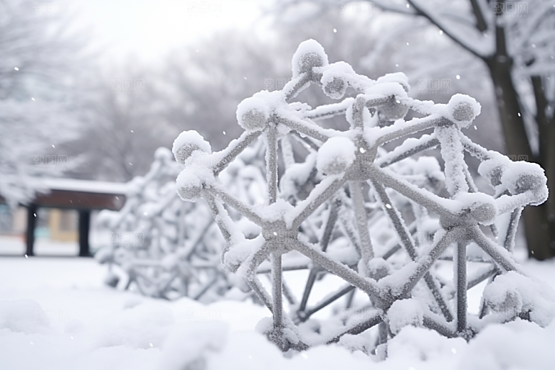 大雪风光寒冷户外摄影图