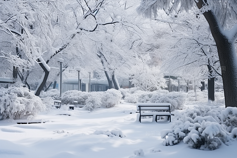 大雪风光室外环境摄影图