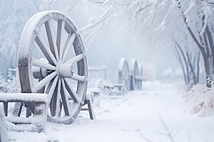 大雪风光自然景色摄影图