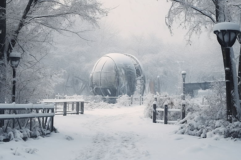 大雪风光环境户外摄影图