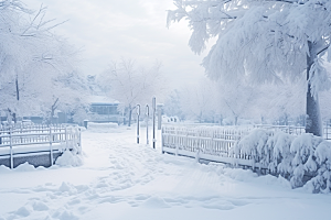 大雪风光冬天户外摄影图