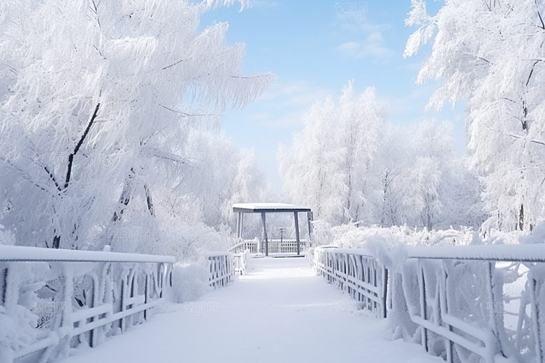 大雪风光户外寒冷摄影图
