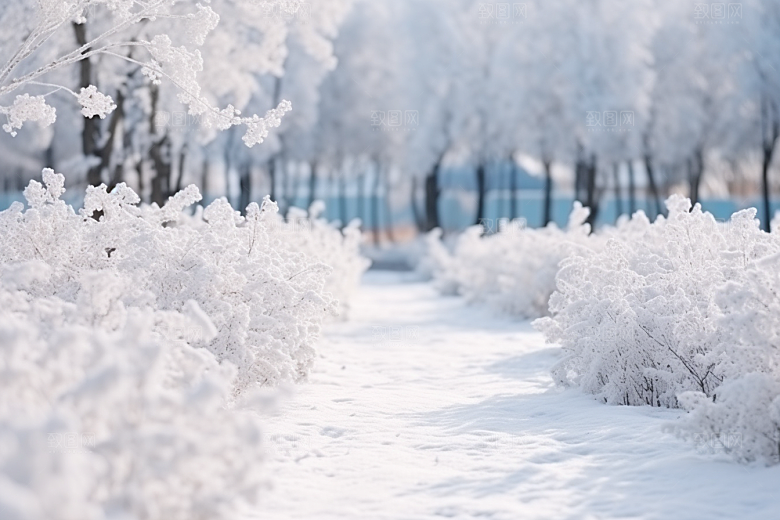 大雪风光自然寒冷摄影图