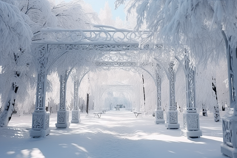 大雪风光室外环境摄影图