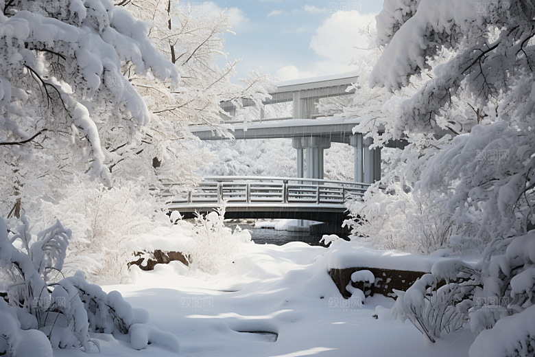 大雪风光冬季景色摄影图