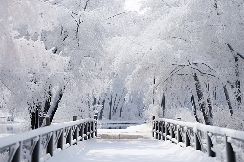 大雪风光自然冬季摄影图