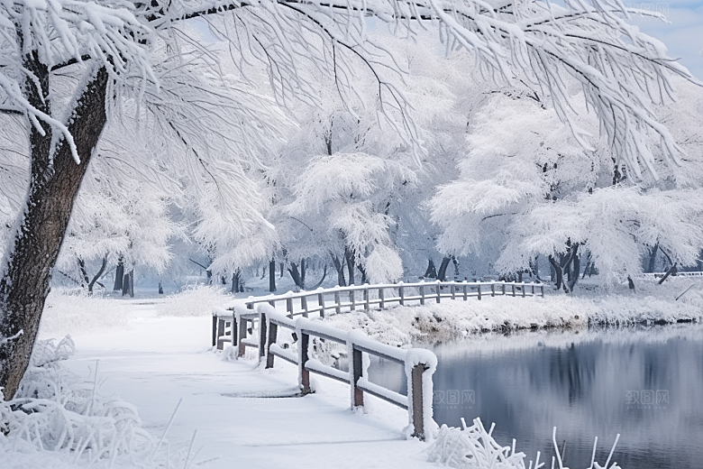 大雪风光景色冬季摄影图