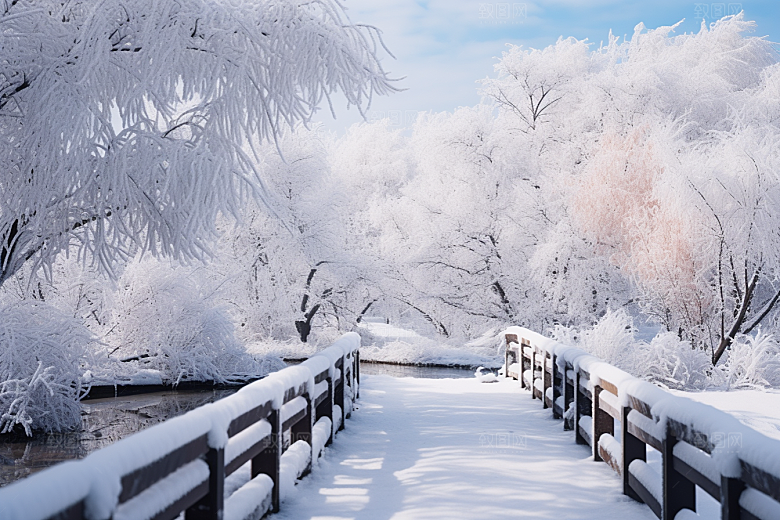 大雪风光景色唯美摄影图