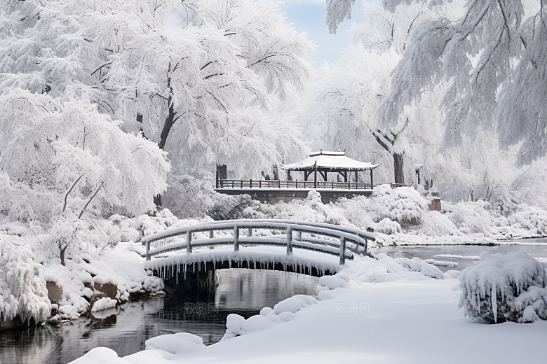 大雪风光冬天室外摄影图