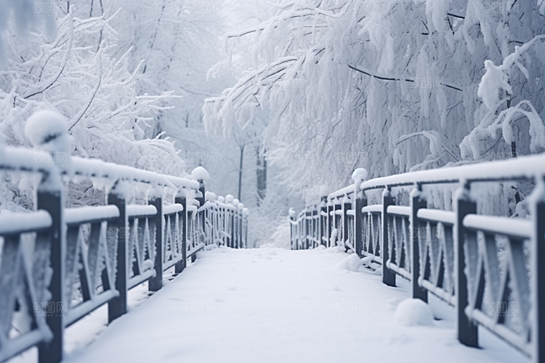 大雪风光户外寒冷摄影图