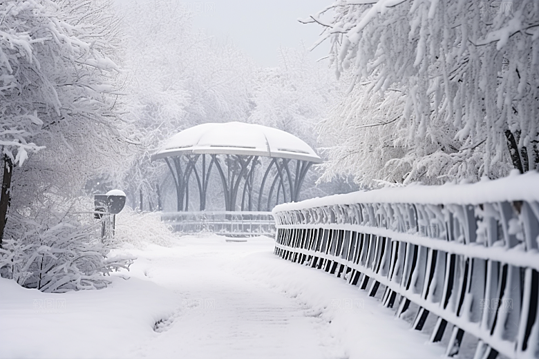 大雪风光景色自然摄影图