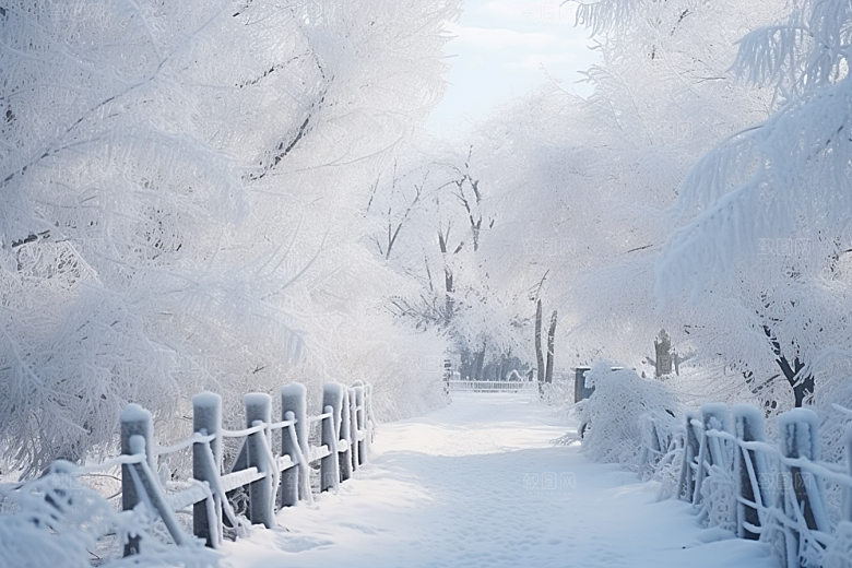 大雪风光自然冬天摄影图