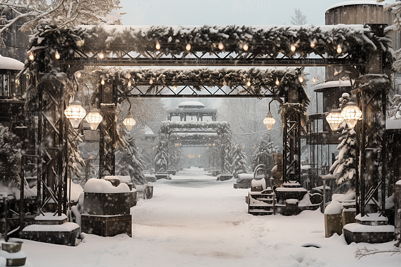 大雪风光唯美自然摄影图