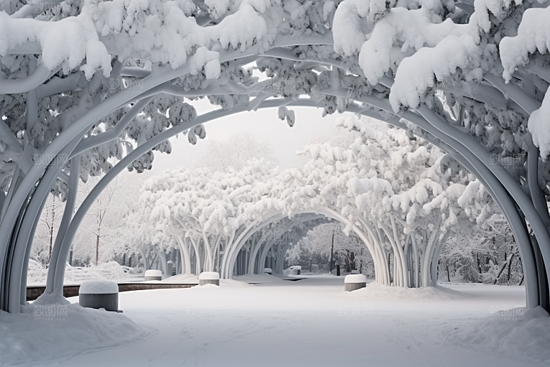 大雪风光自然冬季摄影图