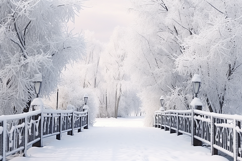 大雪风光景色自然摄影图