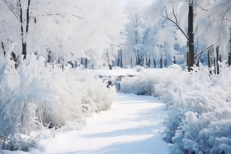 大雪风光寒冷唯美摄影图
